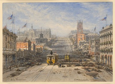 Rue à San Francisco - Eduard Hildebrandt