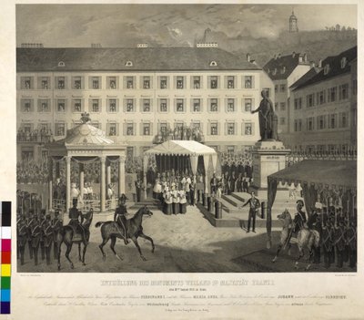 Dévoilement du monument de François Ier Graz : dévoilement d