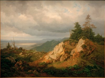 Sur la haute Kampe avec vue sur le Chiemsee - Eduard Schleich der Ältere