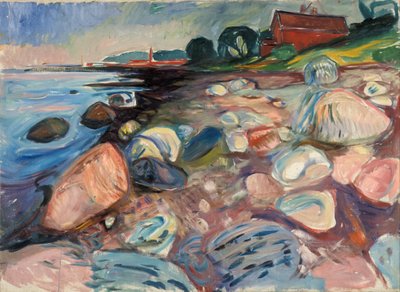 Rivage avec maison rouge - Edvard Munch