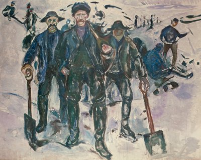 Travailleurs dans la neige - Edvard Munch