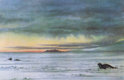 Regardant vers le nord dans le détroit de McMurdo, de British Adventure publié par Collins, 1947 - Edward Adrian Wilson