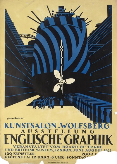 Affiche allemande pour une exposition de graphismes anglais pour le Board of Trade et le British Museum - Edward Alexander Wadsworth