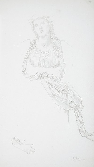 Étude de torse féminin et de drapé - Edward Burne-Jones