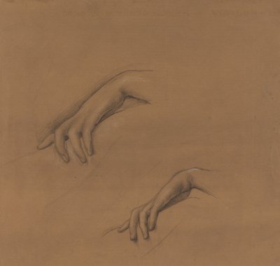 Études pour une main dans The Godhead Fires - Edward Burne-Jones
