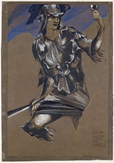 La série Persée - Étude de Persée en armure pour La Découverte de Méduse - Edward Burne-Jones