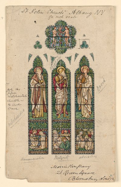 Dessin, église Saint-Pierre, Alb, vers 1870 - Edward Burne-Jones