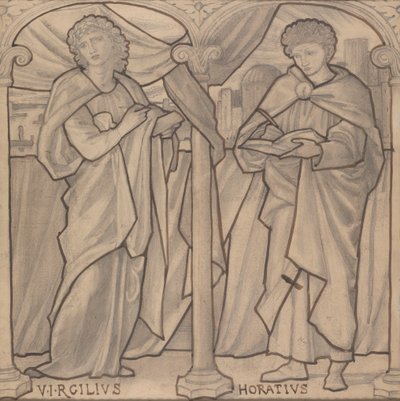 Conception préparatoire pour une fenêtre en vitrail, Virgile et Horace - Edward Burne Jones