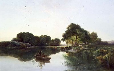 Paysage fluvial boisé - Edward Charles Williams