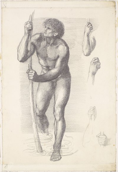 Nu masculin - Étude pour Saint-Christophe - Edward Coley Burne-Jones