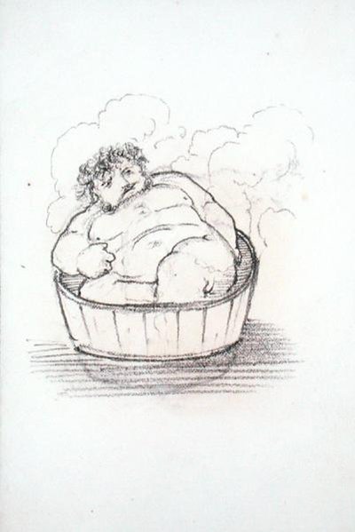 William Morris (1834-96) dans une baignoire, d