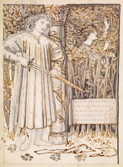 Pyrame et Thisbé - Pyrame tire son épée pour se tuer - Edward Burne Jones