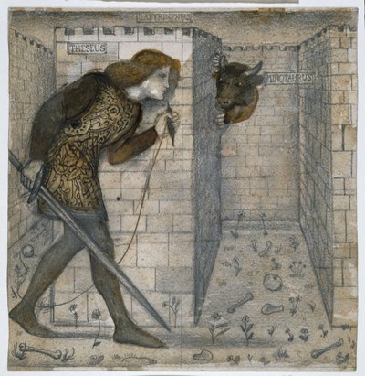 Thésée et le Minotaure dans le Labyrinthe - Edward Burne Jones