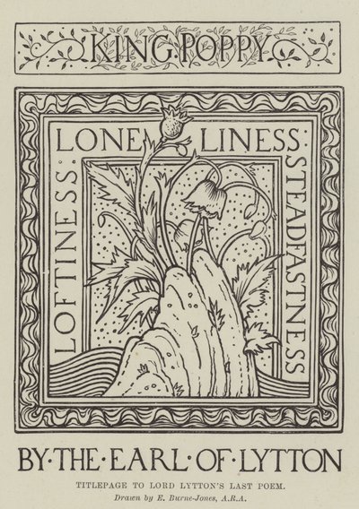 Page de titre du dernier poème de Lord Lytton - Edward Burne Jones