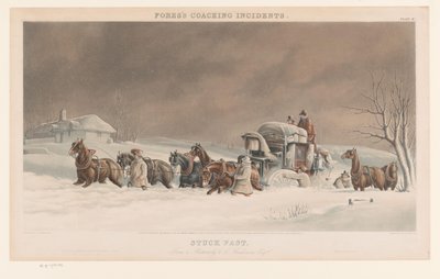 Carrosse coincé dans la neige - Edward Duncan
