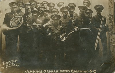 Carte postale photographique de la Jenkins Orphanage Band, Charleston, Caroline du Sud, 1914 - Edward Elcha