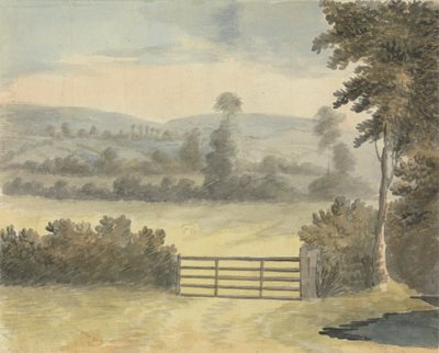 Paysage avec portail de pâturage - Edward Francis Burney