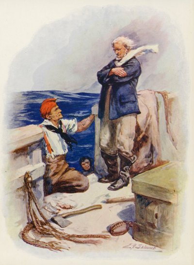Illustration pour Masterman Ready par Captain Marryat (lithographie couleur) - Edward Frederick Skinner