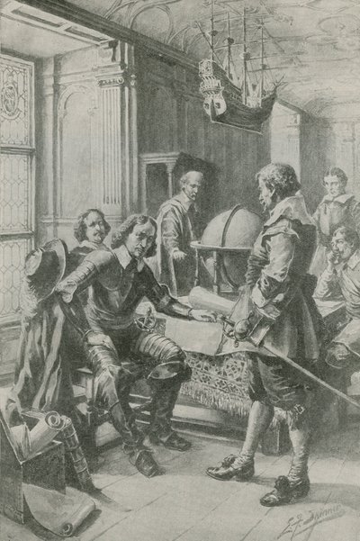 Robert Blake rend visite à Oliver Cromwell - Edward Frederick Skinner