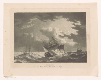 Navires dans une tempête en mer - Edward Hedges