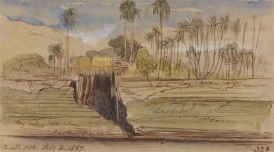 Entre Ibreem et Wady Halfeh, 14h45, 2 février 1867 (328) - Edward Lear