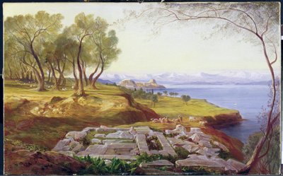 Corfou depuis Ascension, vers 1856-64 - Edward Lear