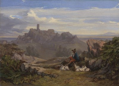 Paysage avec chevrier, vers 1842 - Edward Lear
