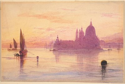 Santa Maria della Salute, Venise, au coucher du soleil - Edward Lear