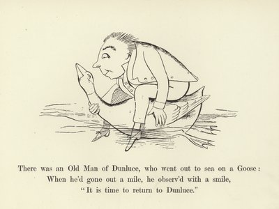 Il y avait un vieil homme de Dunluce, qui est allé en mer sur une oie - Edward Lear