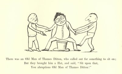 Il y avait un vieil homme de Thames Ditton, qui appelait pour quelque chose pour s