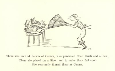 Il y avait un vieux de Cannes, qui acheta trois poules et un éventail - Edward Lear