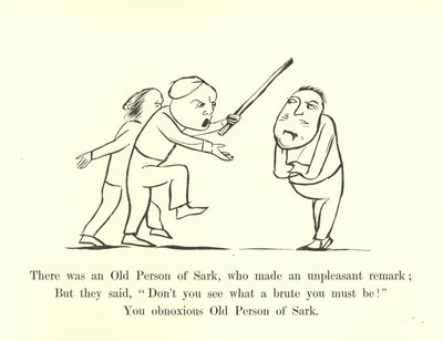 Il y avait une vieille personne de Sark, qui fit une remarque désagréable - Edward Lear