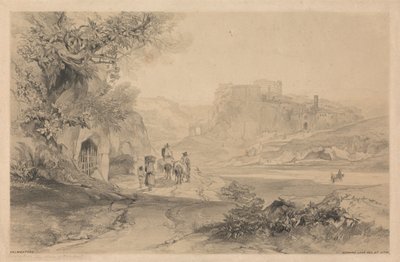 Valmontone, tiré de « Vues de Rome et de ses environs », 1841 - Edward Lear