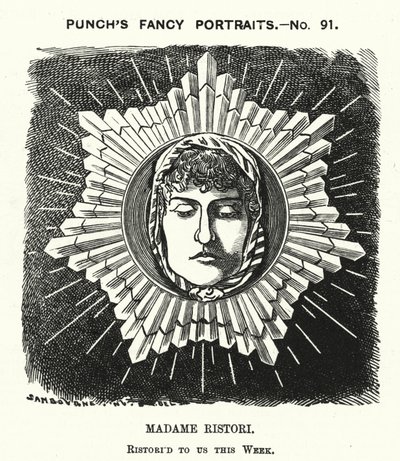 Caricature de Punch : Adelaide Ristori - Edward Linley (after) Sambourne