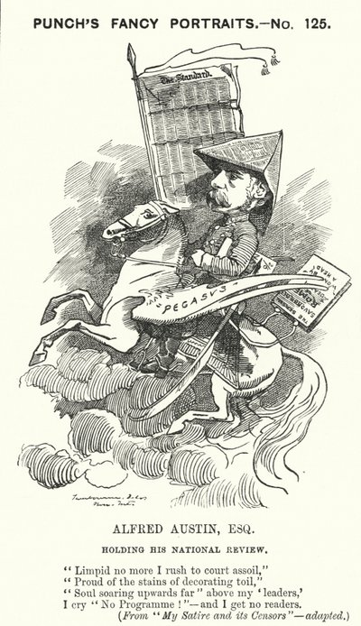 Caricature de Punch : Alfred Austin - Edward Linley (after) Sambourne