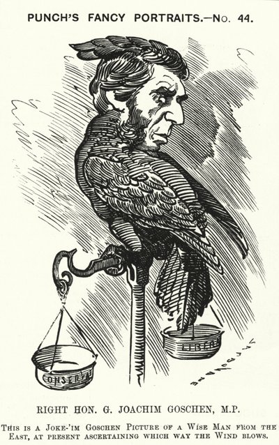 Caricature de Punch : George Goschen - Edward Linley (after) Sambourne