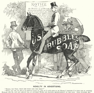 Caricature de Punch : Nouveauté dans la publicité - Edward Linley (after) Sambourne