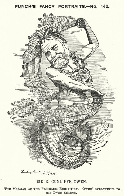 Caricature de Philip Cunliffe-Owen, organisateur d