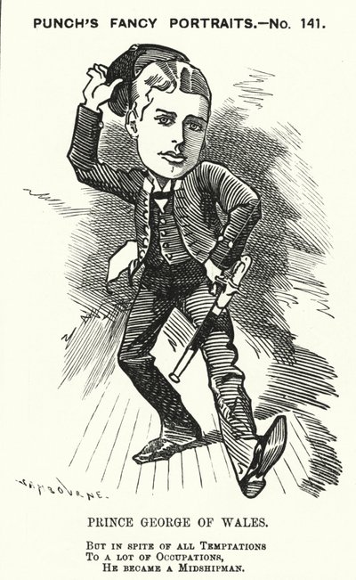 Caricature de Punch : Prince George de Galles, le futur roi George V, en tant qu