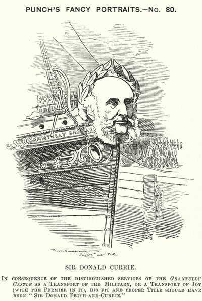 Caricature de Punch : Sir Donald Currie - Edward Linley (after) Sambourne