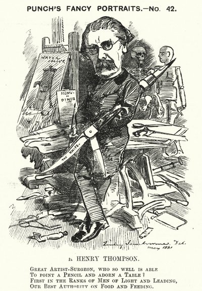 Caricature de Sir Henry Thompson, chirurgien anglais (gravure) - Edward Linley (after) Sambourne