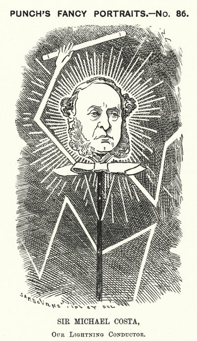 Caricature de Punch : Sir Michael Costa - Edward Linley (after) Sambourne