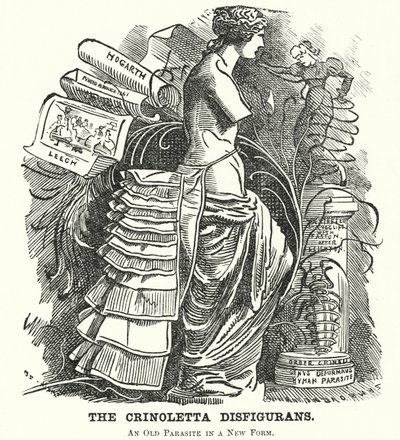 Caricature de La Crinoletta Disfigurans (gravure) - Edward Linley (after) Sambourne