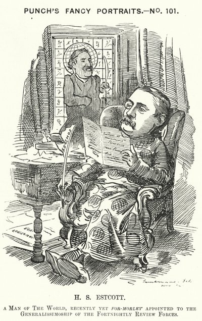 Caricature de Thomas Hay Sweet Estcott, journaliste et éditeur anglais (gravure) - Edward Linley (after) Sambourne