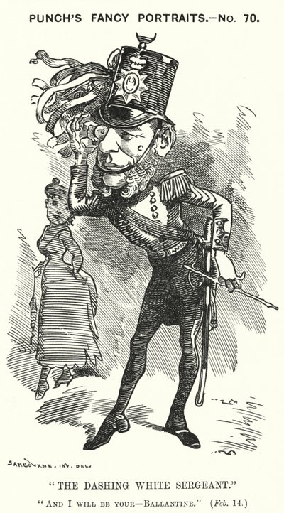 Caricature de William Ballantine, sergent en droit anglais (gravure) - Edward Linley (after) Sambourne
