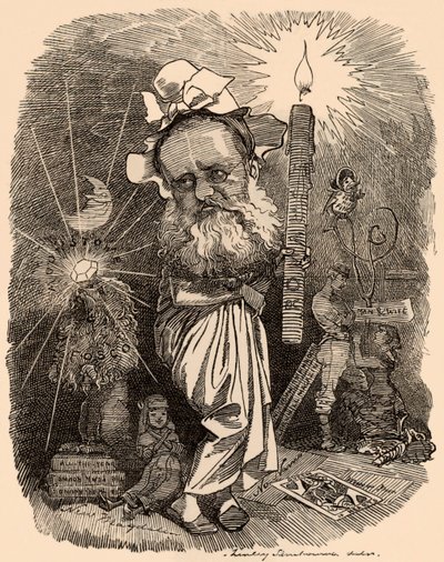 Caricature de Wilkie Collins (1824-1889) romancier - Edward Linley Sambourne