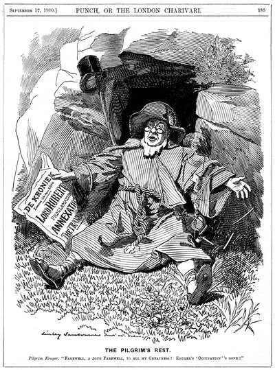 Le Repos des Pèlerins, caricature de Paul Kruger, homme politique sud-africain, 1900 - Edward Linley Sambourne