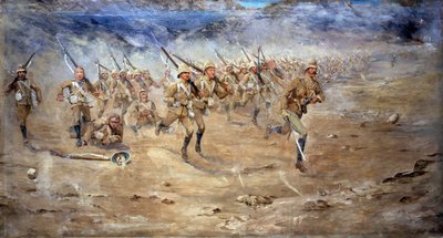 Retour du Fore and Aft, régiment du Gloucestershire avançant à l