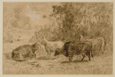Paysage avec quatre vaches, c. 1880s - Edward Mitchell Bannister