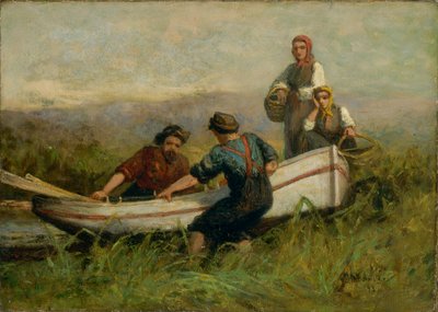 Personnes près du bateau - Edward Mitchell Bannister